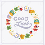 Vector Decorating Design Made Of Lucky Charms, And The Words.. Regarding Good Luck Card Template