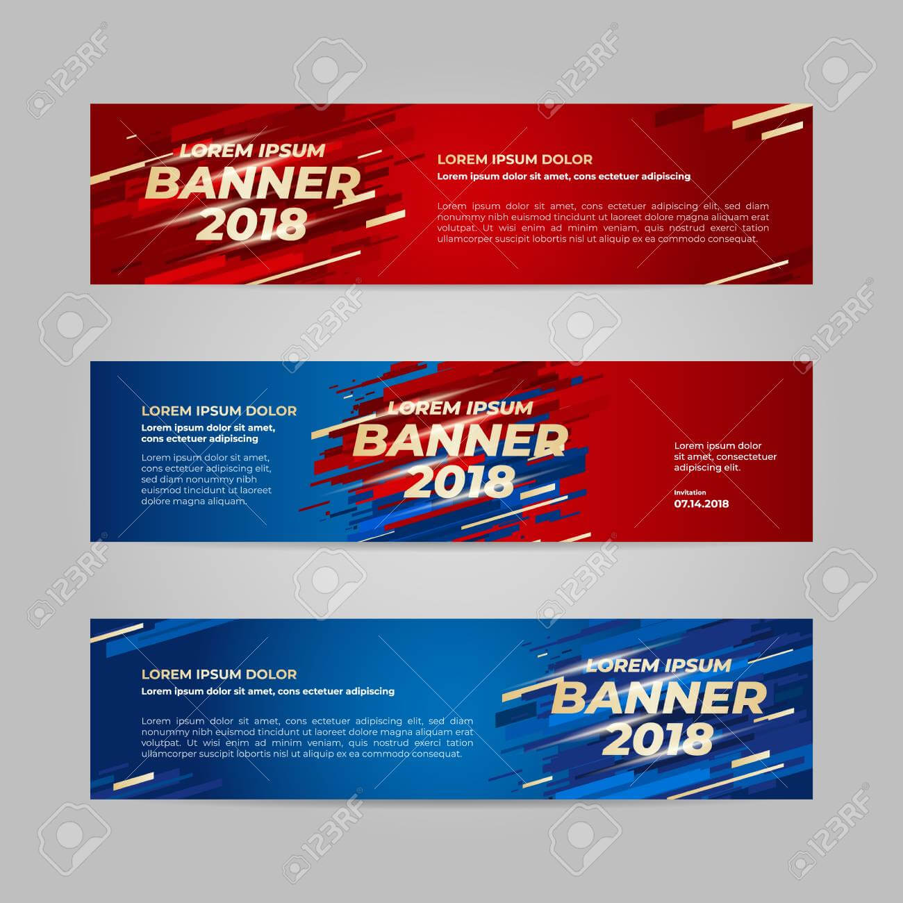 Vector Design Banner Web Template For Sport Event, 2018 Trend For Event Banner Template
