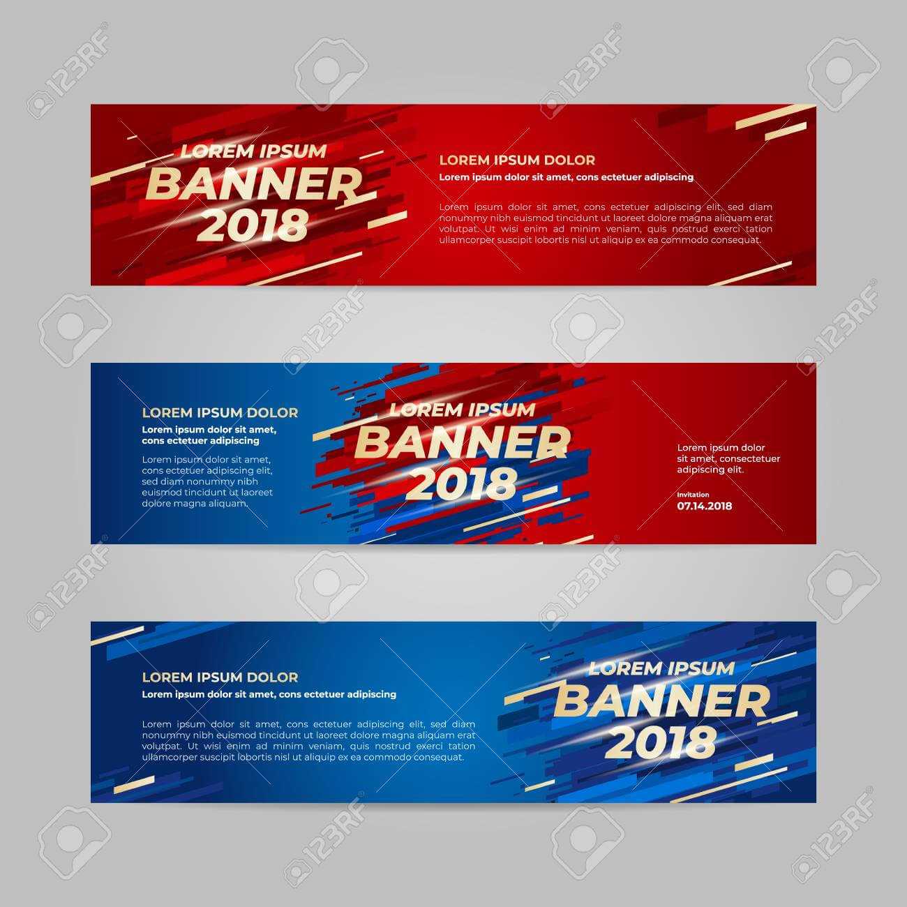 Vector Design Banner Web Template For Sport Event, 2018 Trend for Event Banner Template