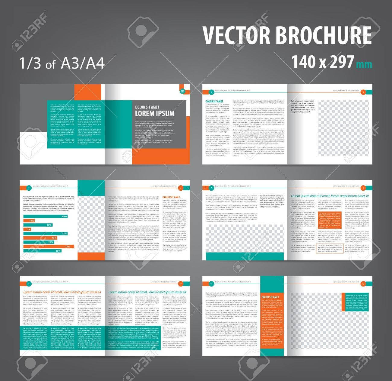 Vector Empty Bifold Brochure Print Template Design Bifold With 12 Page Brochure Template