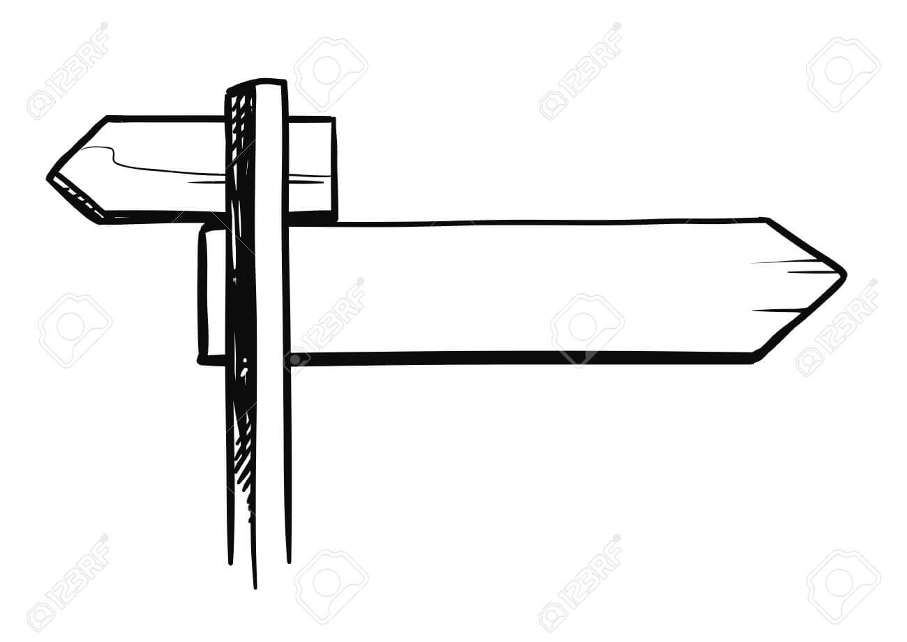 Vector Hand Drawn Sketch Black And White Illustration Of Intersection.. Intended For Blank Model Sketch Template