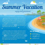 Vector Illustration Of The Sea Island Beach Background Stock For Island Brochure Template