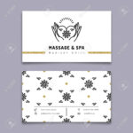 Vector Massage And Spa Therapy Business Card Template. Trendy.. Inside Massage Therapy Business Card Templates