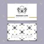 Vector Massage And Spa Therapy Business Card Template. Trendy.. Inside Massage Therapy Business Card Templates