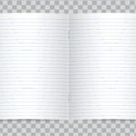 Vector Opened Realistic Lined Elementary School Copybook For Staples Banner Template