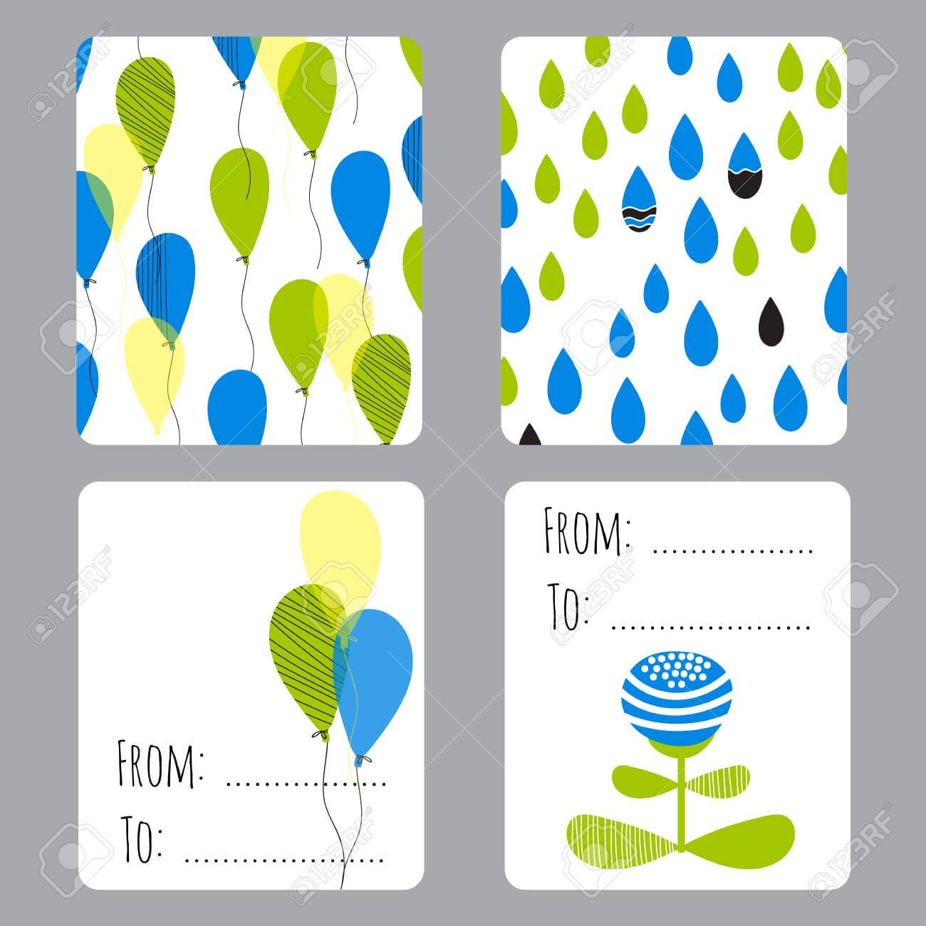 Vector Set Of Small Card Templates With Place For Text. For Greeting.. Within Small Greeting Card Template