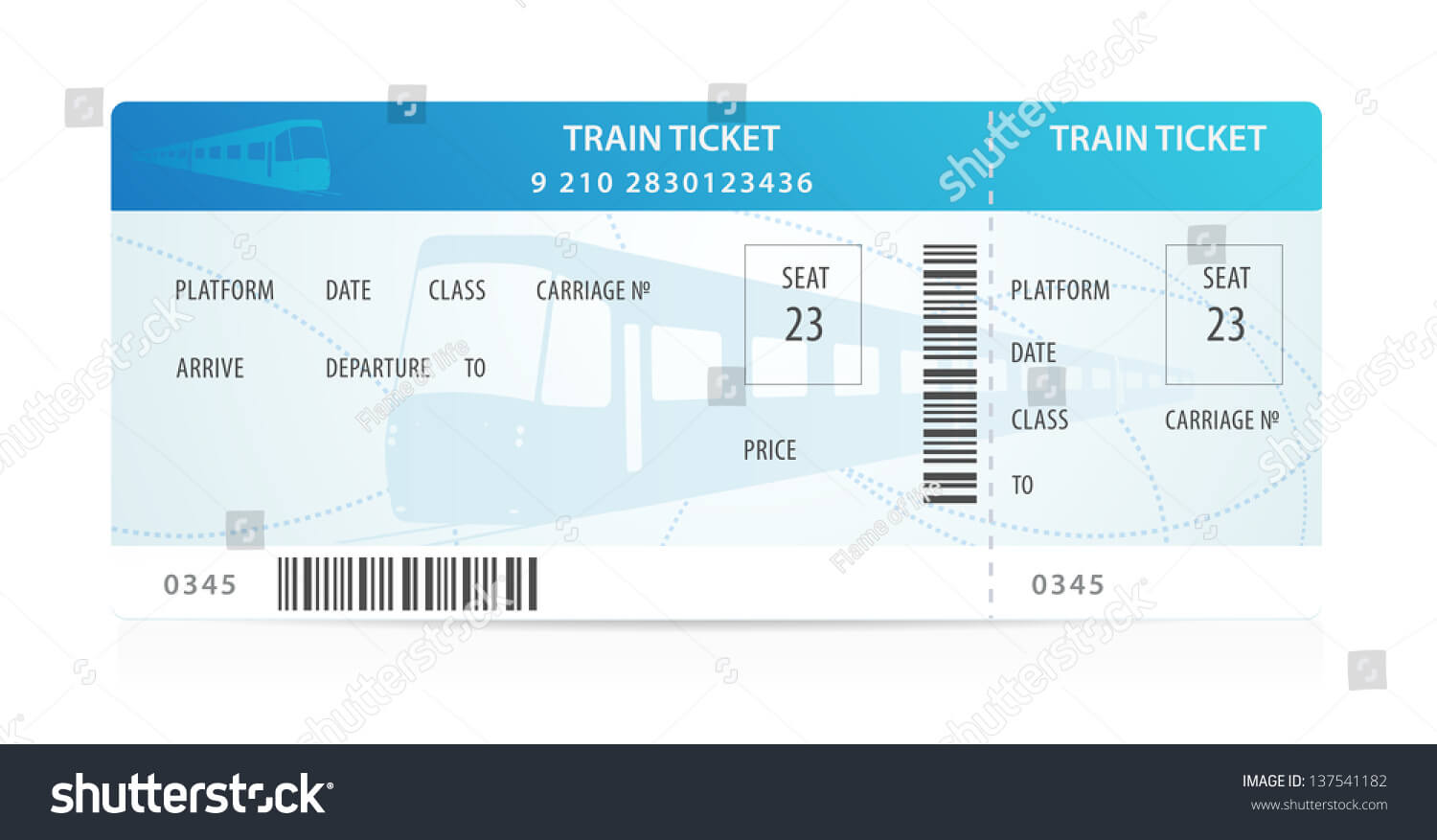 Vector Train Ticket, Traveler Check … Stock Photo 137541182 Within Blank Train Ticket Template