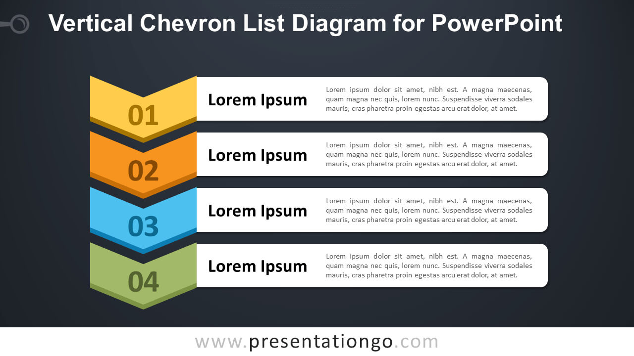 Vertical Chevron List For Powerpoint – Presentationgo Within Powerpoint Chevron Template