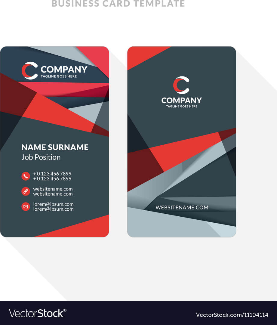 Vertical Double Sided Business Card Template With Inside Double Sided Business Card Template Illustrator