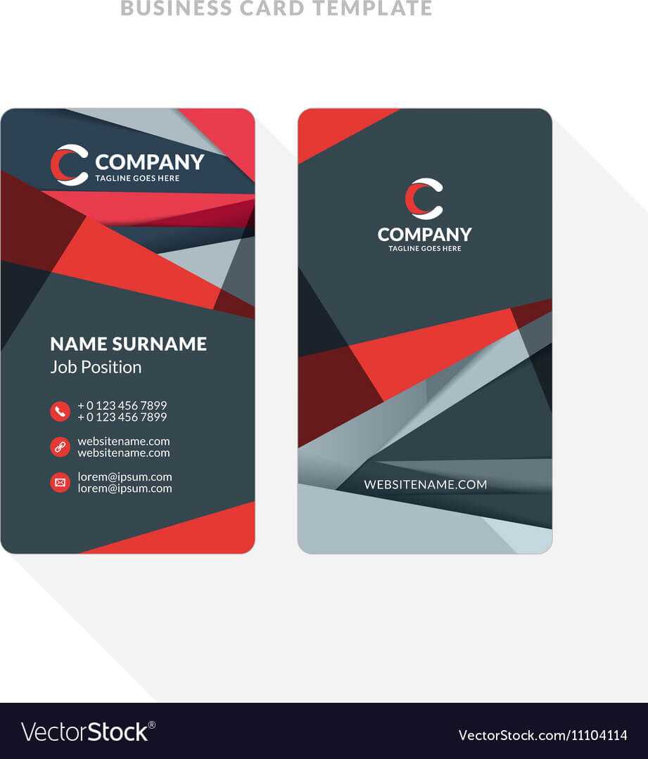 Vertical Double Sided Business Card Template With Inside Double Sided Business Card Template Illustrator