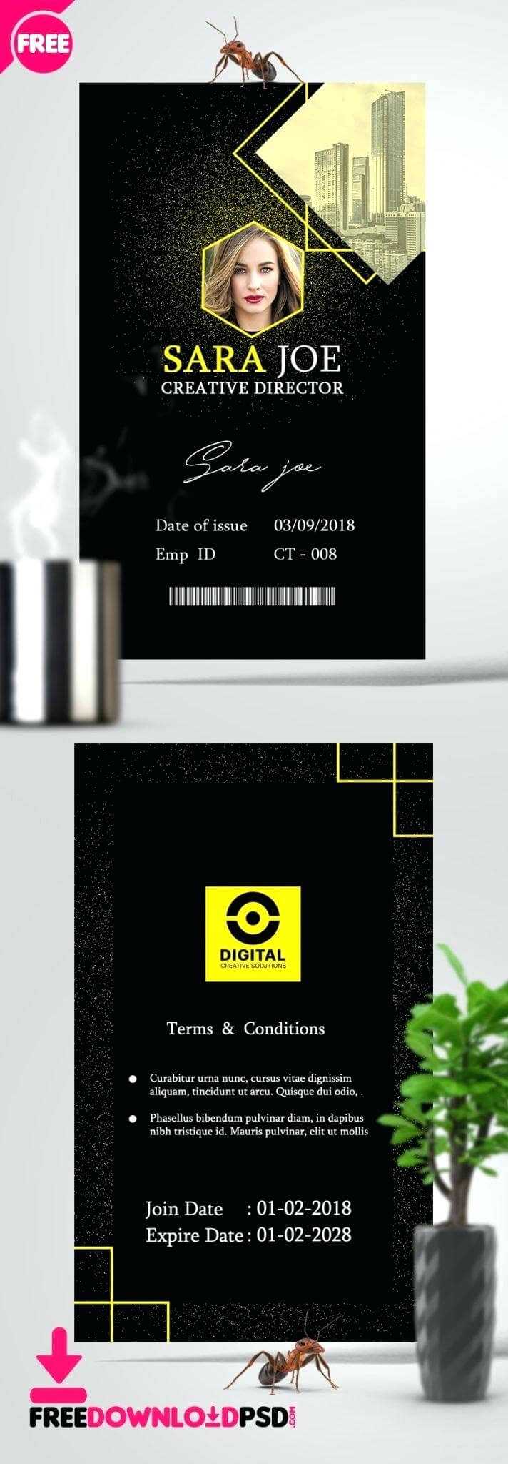 Vertical Id Card Template – Wovensheet.co Regarding Personal Identification Card Template