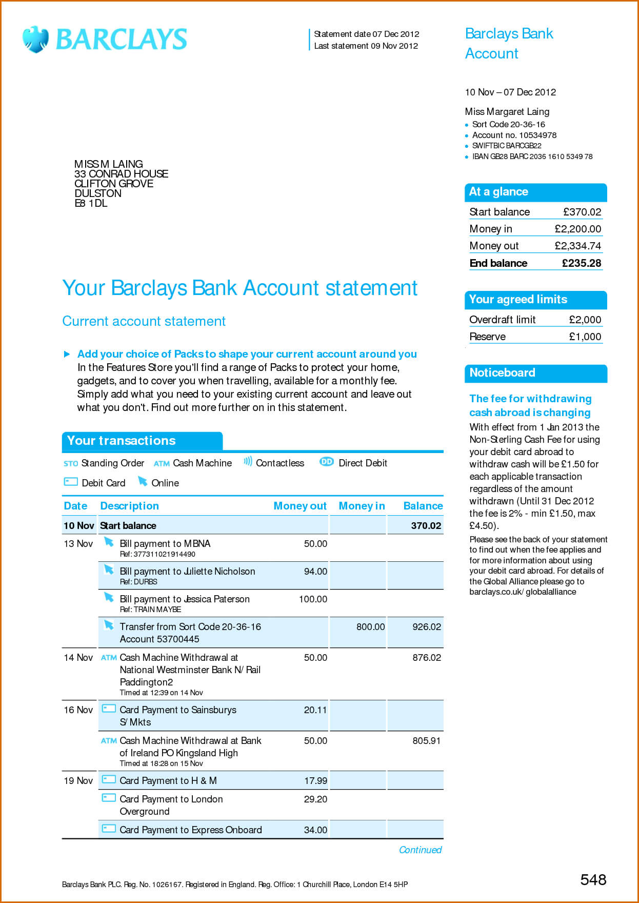 Viewing Gallery For – Bank Account Statement | I'd In 2019 Regarding Credit Card Statement Template