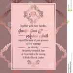 Vintage Baroque Style Wedding Invitation Card Template With Regard To Church Wedding Invitation Card Template