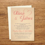 Vintage Custom Wedding Invitation Printable Template/e Card For Wedding Card Size Template