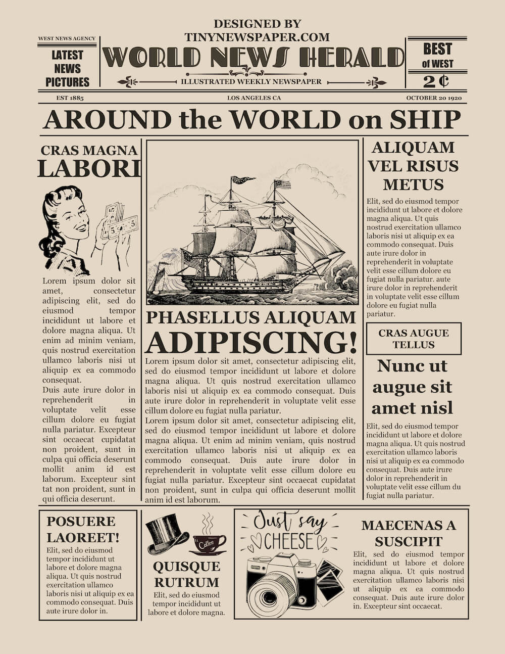 Vintage For Old Newspaper Template Word Free