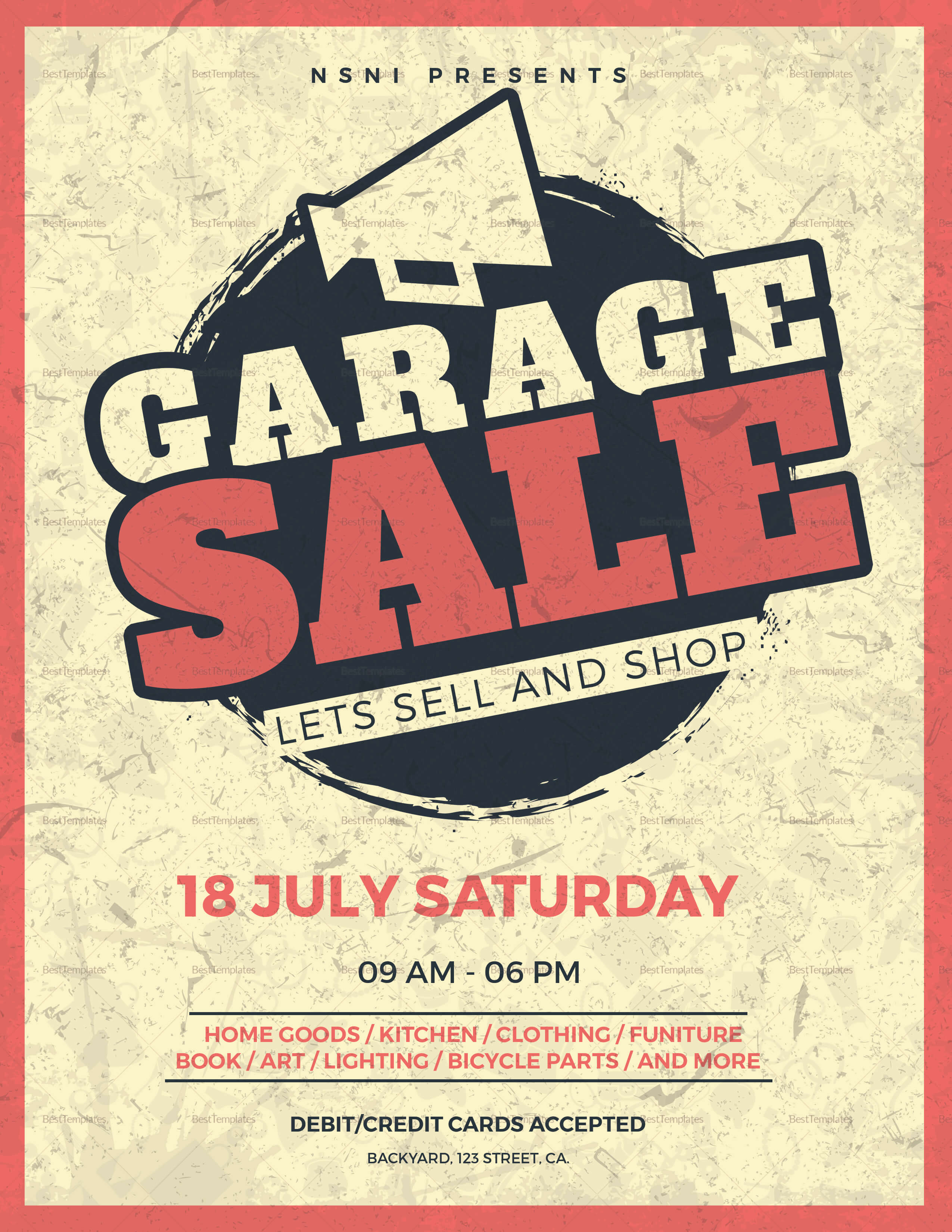 Vintage Garage Sale Flyer Template With Garage Sale Flyer Template Word