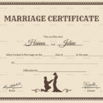 Vintage Marriage Certificate Design Template In Psd, Word In In Certificate Of Marriage Template