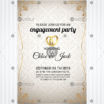 Vintage Style Wedding Engagement Party Invitation Card Template Design  Vector In Engagement Invitation Card Template