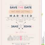 Vintage Wedding Invitation Card Template Stock Vector Intended For Church Wedding Invitation Card Template