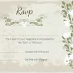 Vintage Wedding Rsvp Card Template Intended For Template For Rsvp Cards For Wedding