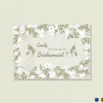 Vintage Will You Be My Bridesmaid Card Template Inside Will You Be My Bridesmaid Card Template