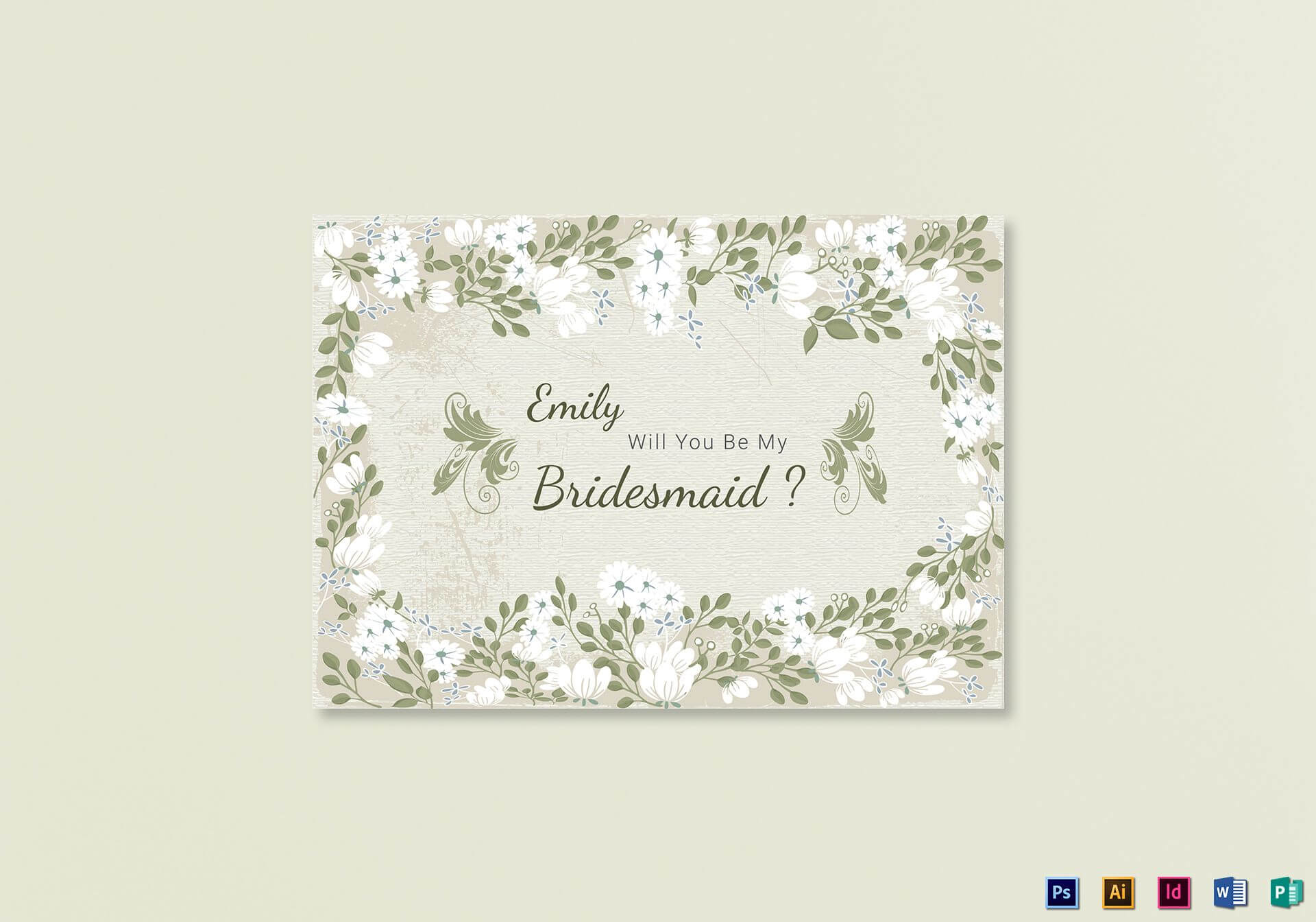 Vintage Will You Be My Bridesmaid Card Template Inside Will You Be My Bridesmaid Card Template