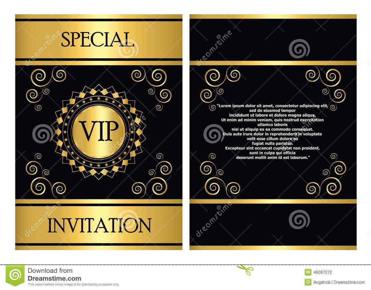 Vip Invitation Card Template Stock Vector – Illustration Of Within Event Invitation Card Template