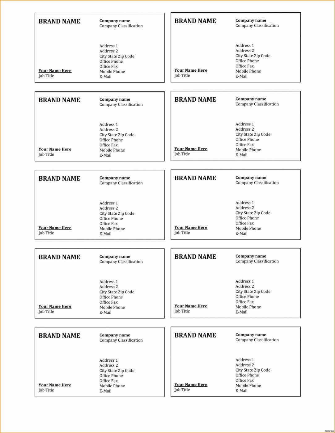 Visiting Cards Word Business Microsoft 2013 Template Regarding Template For Cards In Word