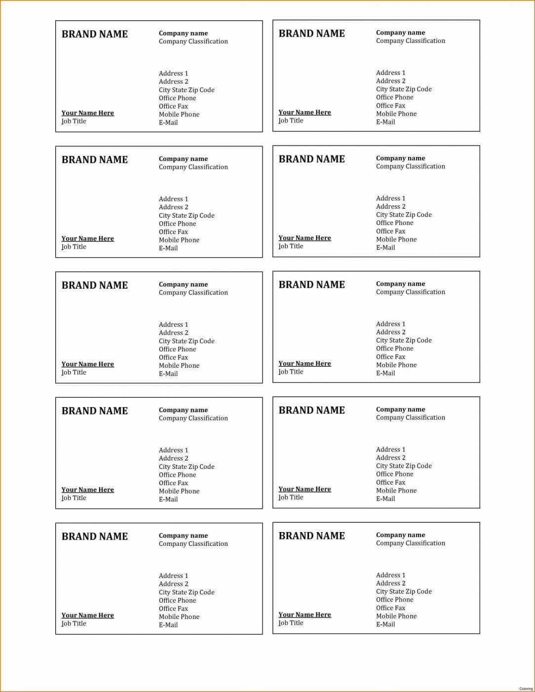 Visiting Cards Word Business Microsoft 2013 Template Regarding Template For Cards In Word