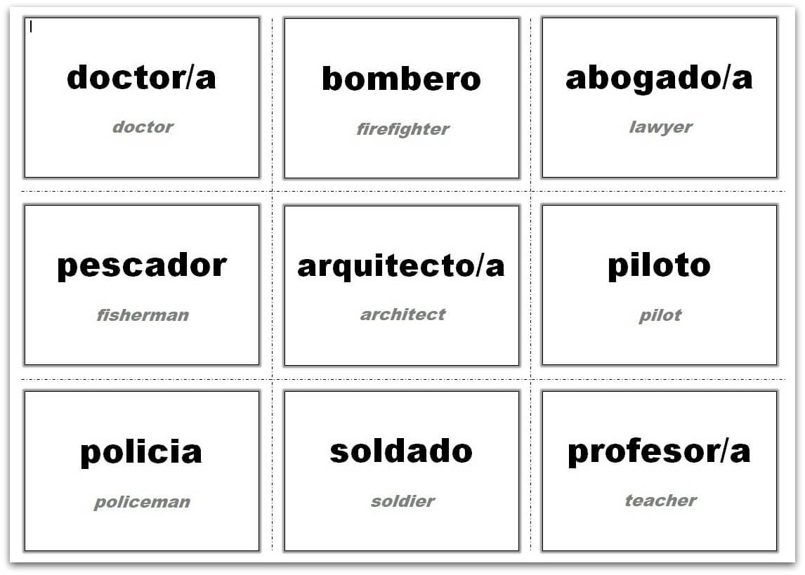 Vocabulary Flash Cards Using Ms Word For Flashcard Template Word