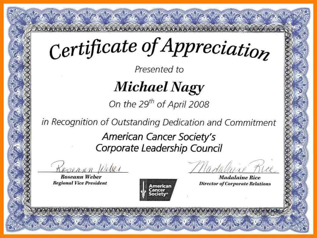 Volunteer Appreciation Certificate Template In Volunteer Certificate Template