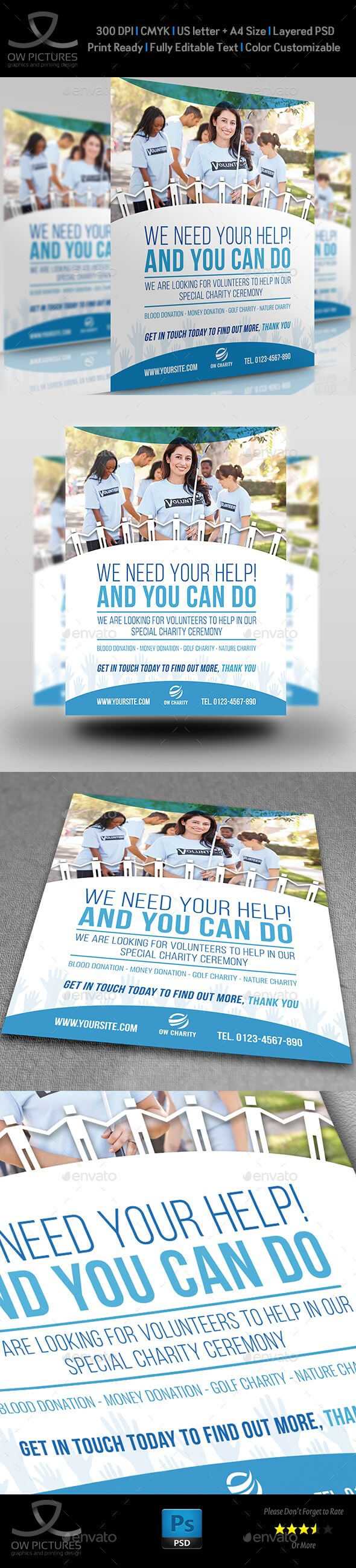 Volunteer Charity Flyer Template Vol.2 | Flyer Design Within Volunteer Brochure Template