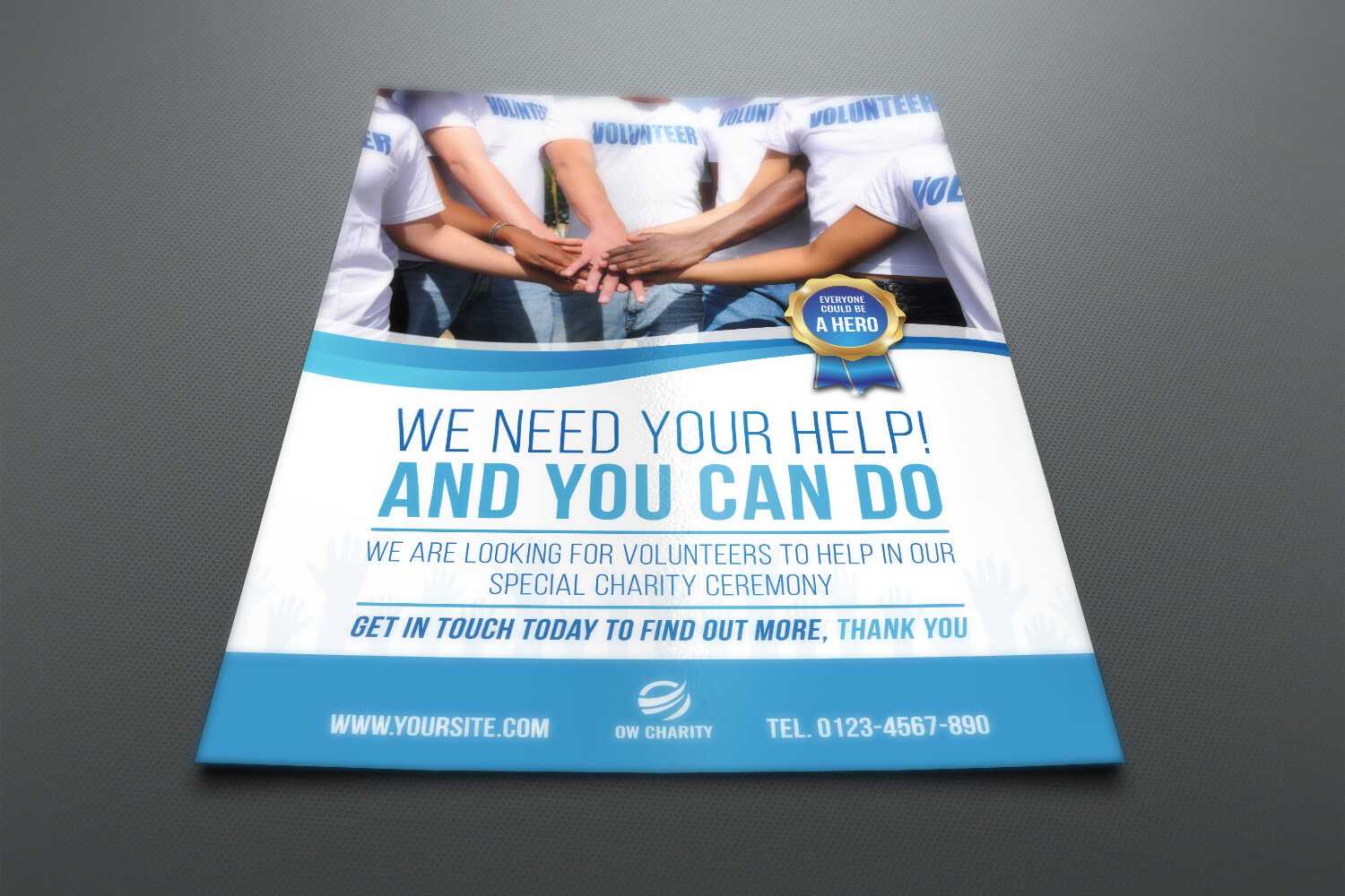 Volunteer Charity Flyer Template With Volunteer Brochure Template