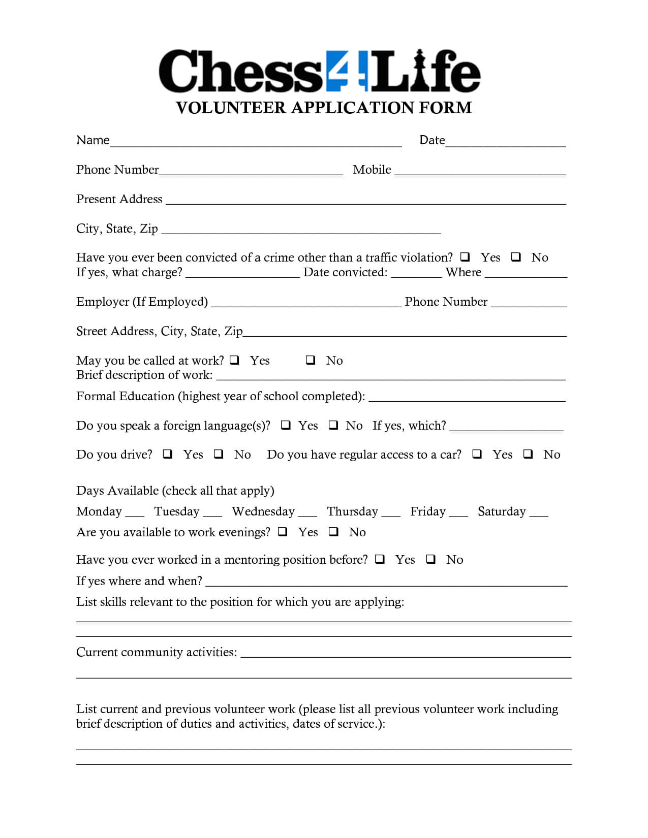 Volunteer Form Template Car Pictures | Forms | Volunteer Within Volunteer Report Template