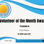 Volunteer Of The Month Certificate Template | Conie In 2019 Within Volunteer Award Certificate Template