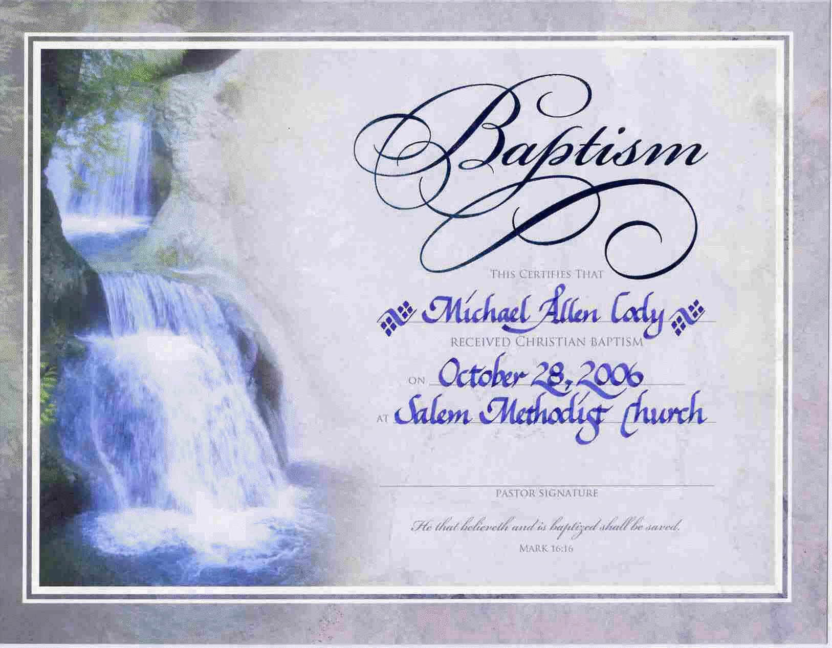 Water Baptism Certificate Templateencephaloscom Regarding Roman Catholic Baptism Certificate Template