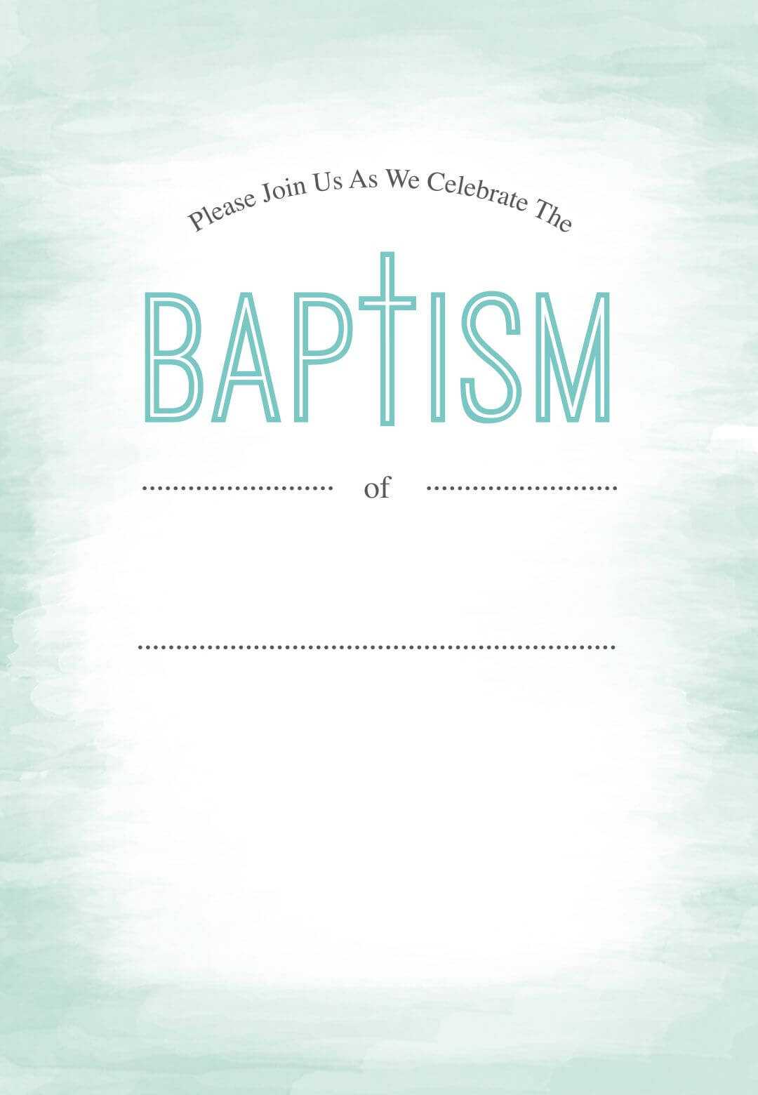 Water – Baptism & Christening Invitation Template (Free Inside Blank Christening Invitation Templates