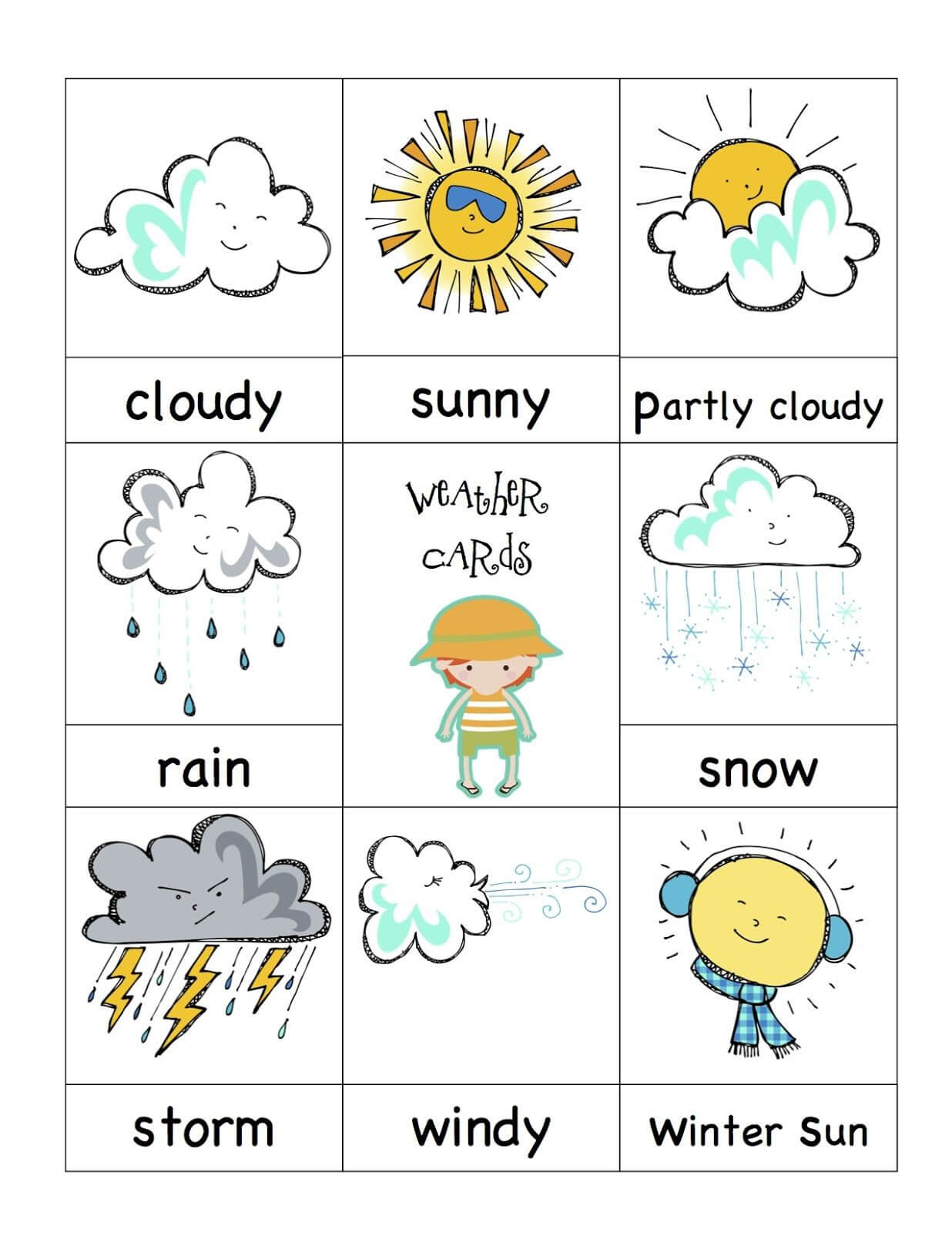 Weather 9 Card Template New | Weather Activities | Preschool With Regard To Kids Weather Report Template