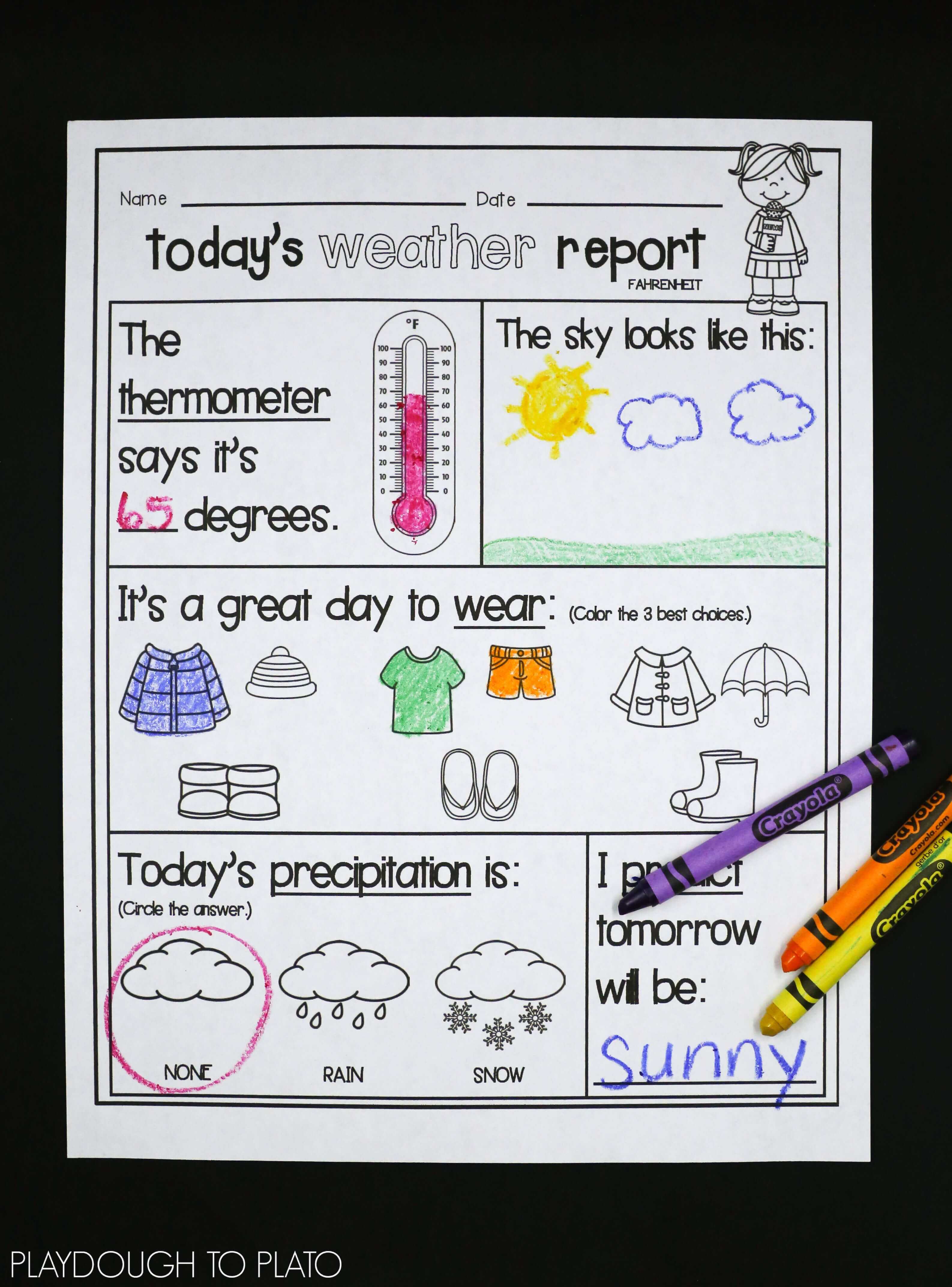 Weather Activity Pack | Science | Weather Kindergarten Intended For Kids Weather Report Template