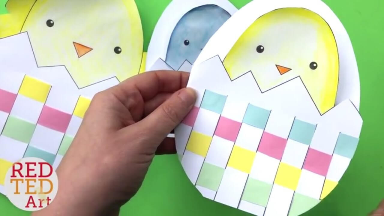 Weaving Chick Cards With Template – Easy Easter Card Diy Ideas With Easter Chick Card Template