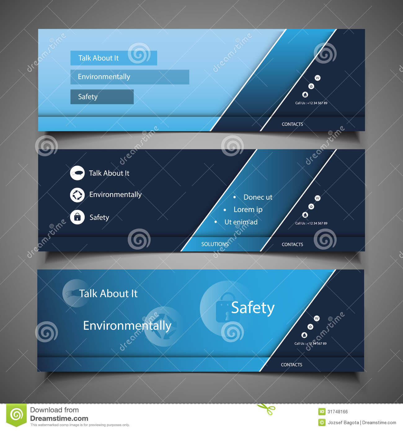 Web Design Elements – Header Designs Stock Vector In Free Website Banner Templates Download