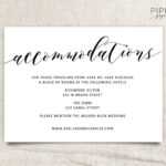 Wedding Accommodations Template | Printable Accommodations Card | Printable  Wedding | Wedding Information | Enclosure Card | Adeline throughout Wedding Hotel Information Card Template