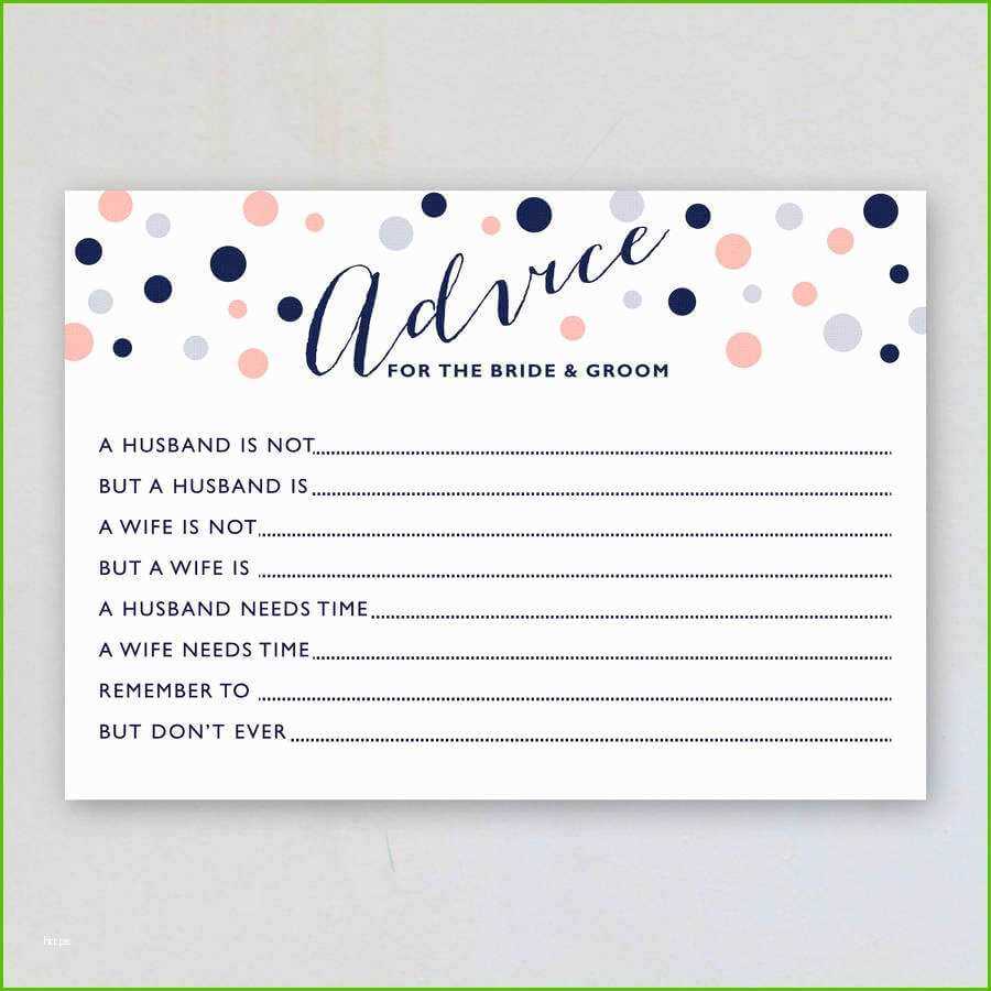 Wedding Advice Cards Template Elegant Marriage Advice Cards Throughout Marriage Advice Cards Templates