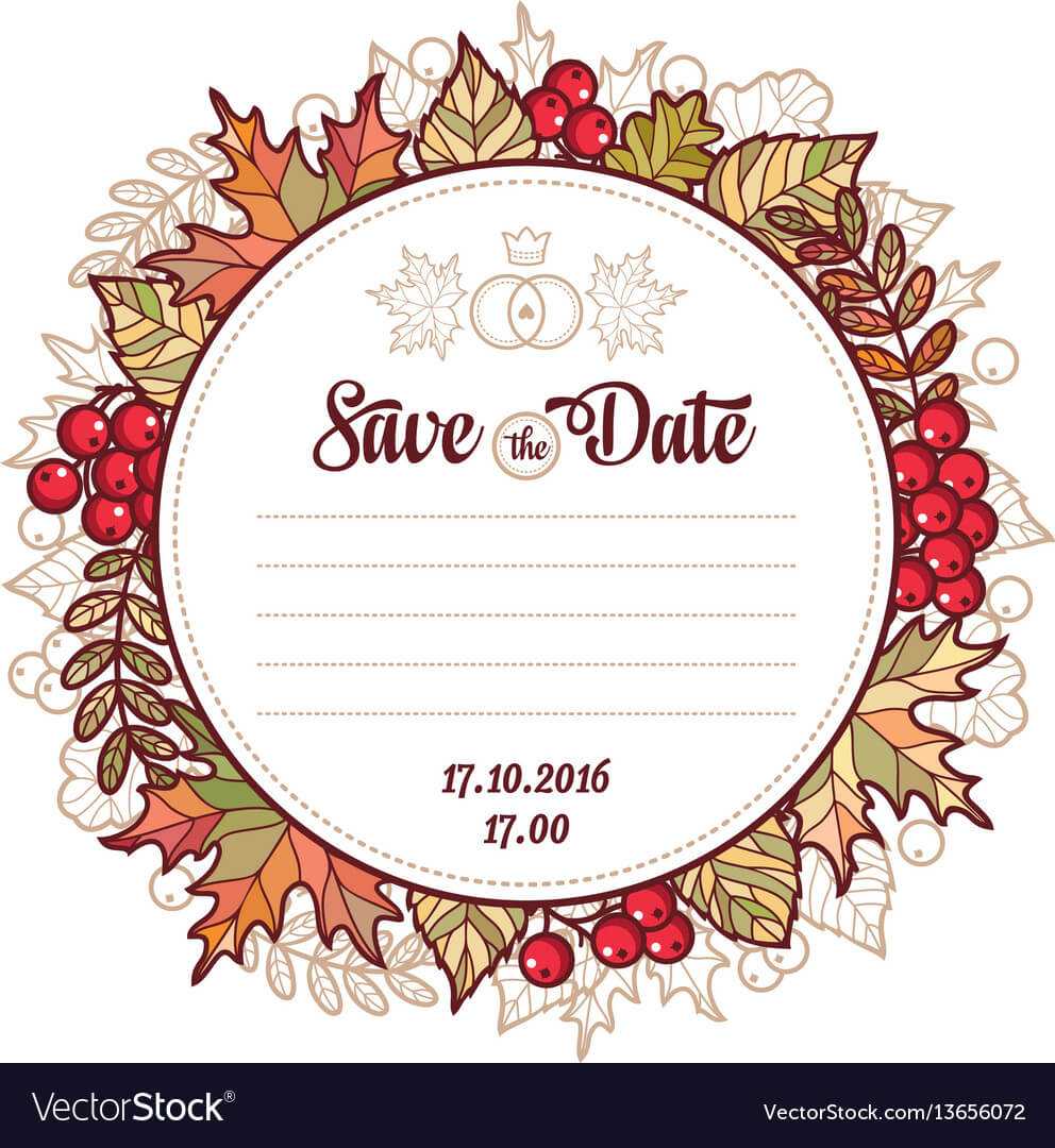 Wedding Card Template Autumn Background Invitation For Invitation Cards Templates For Marriage