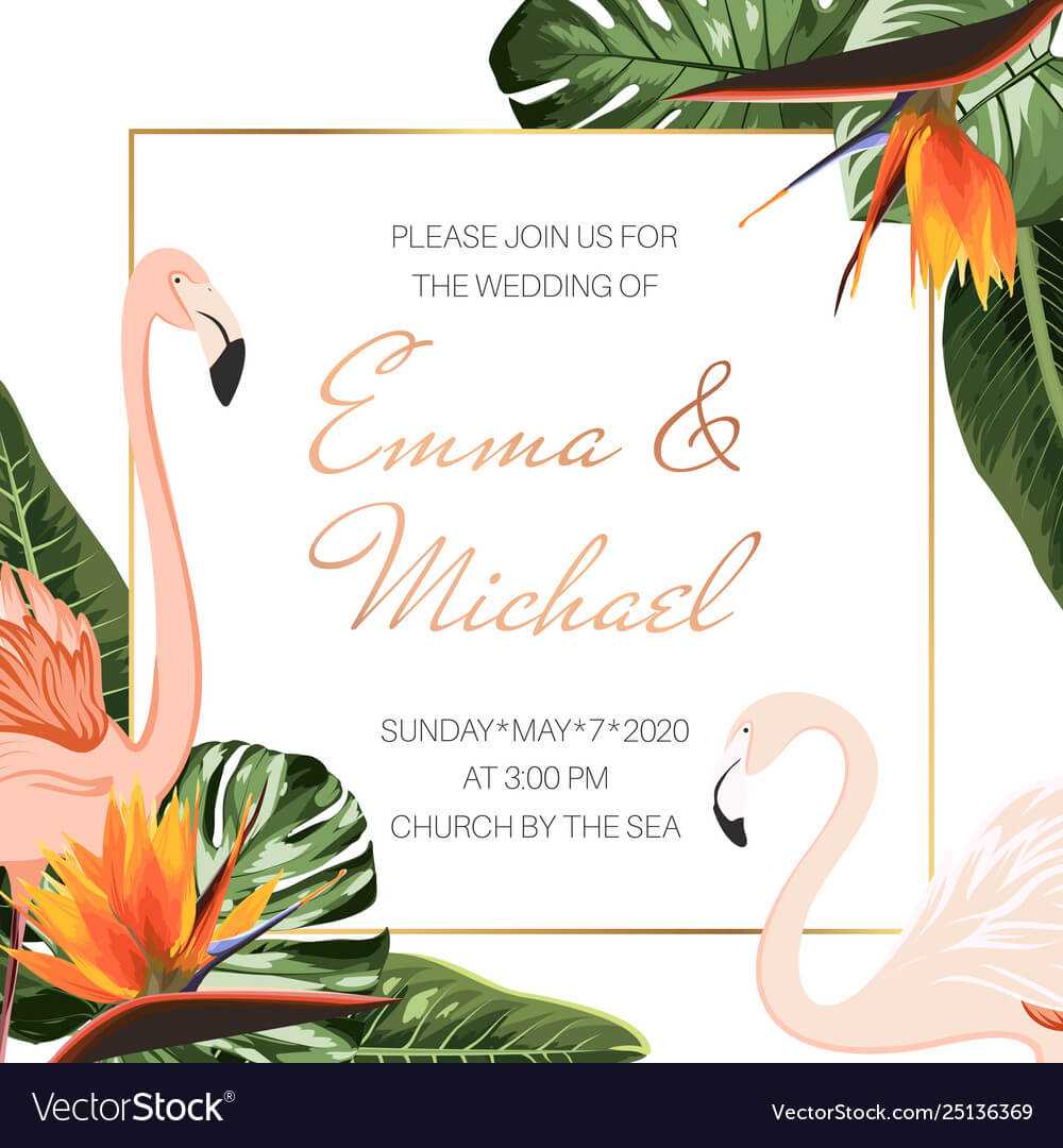 Wedding Event Invitation Card Template Tropical With Event Invitation Card Template