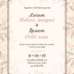 Wedding Invitation Card Template Pertaining To Invitation Cards Templates For Marriage