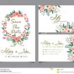 Wedding Invitation Card Template Stock Vector – Illustration Pertaining To Anniversary Card Template Word