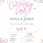 Wedding Invitation Card Template With Watercolor Rose For Sample Wedding Invitation Cards Templates