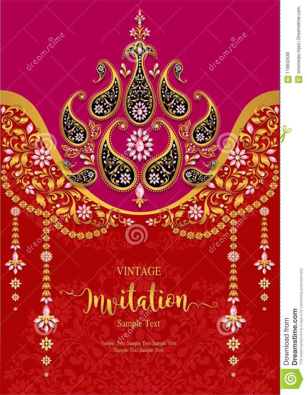 Wedding Invitation Card Templates . Stock Vector In Indian Wedding Cards Design Templates