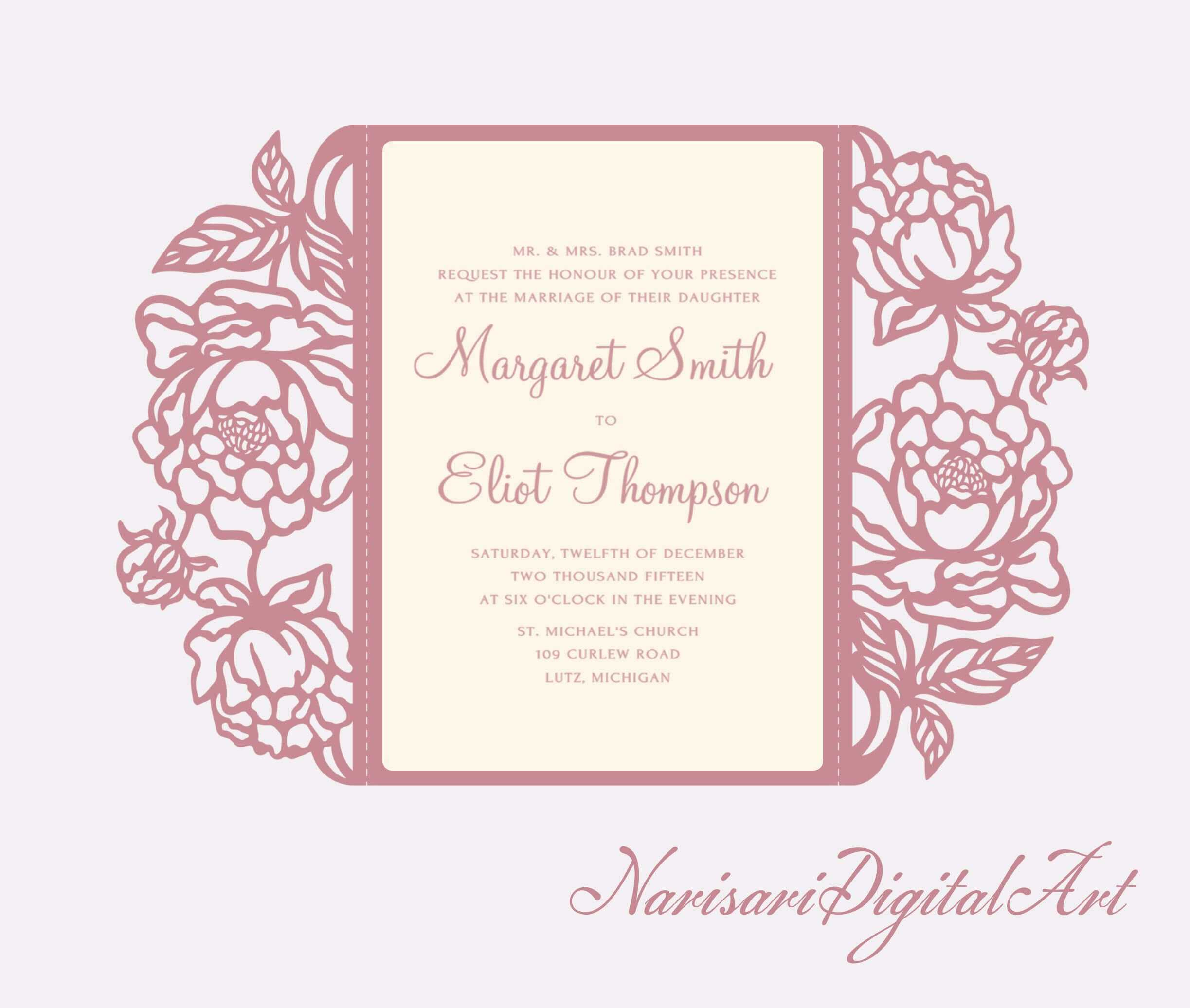 Wedding Invitation Templates Cricut • Invitation Template Ideas For Church Wedding Invitation Card Template